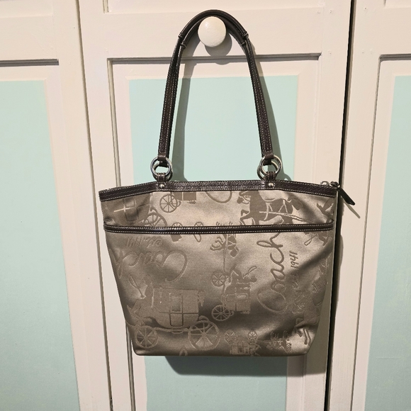 Coach Brown Sateen Shoulder Bag - Picture 2 of 7